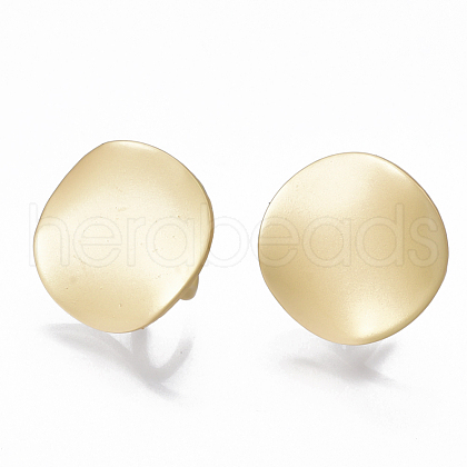 Smooth Surface Alloy Stud Earring Findings PALLOY-T064-43MG-1