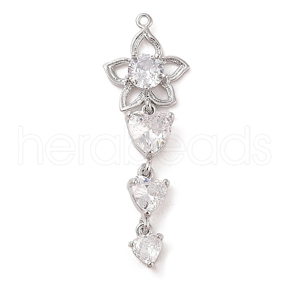 Brass Inlay Clear Glass Pendants KK-S388-07P-1