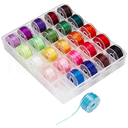 25 Rolls 25 Colors Flat Elastic Crystal String EW-WH0013-29-1