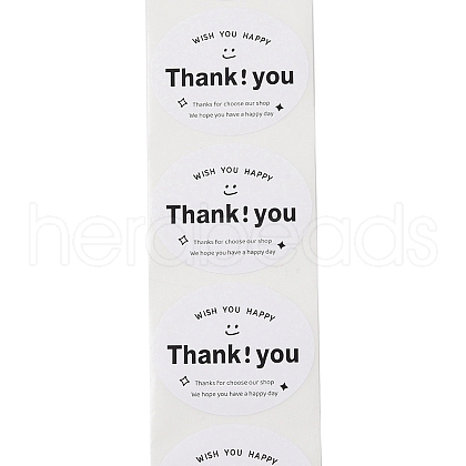 Self-Adhesive Paper Gift Tag Stickers with Word Thank You DIY-R084-05B-1