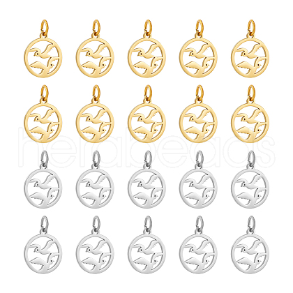 Unicraftale 20Pcs 2 Colors 304 Stainless Steel Charms STAS-UN0054-55-1