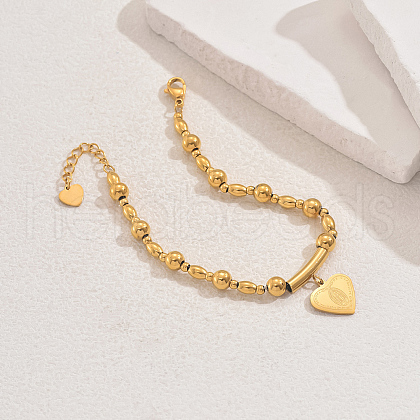 Stainless Steel Heart with Saint Benedict Charm Bracelets WP9367-3-1