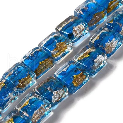 Handmade Gold Foil and Silver Foil Lampwork Beads FOIL-C001-01C-08-1