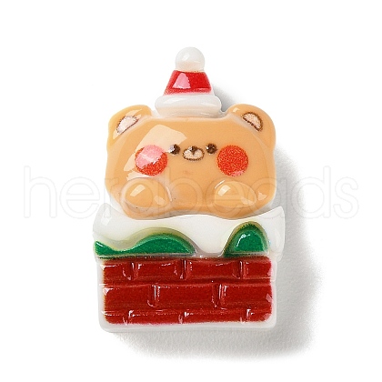 Christmas Theme Opaque Resin Cabochons RESI-F053-B07-1