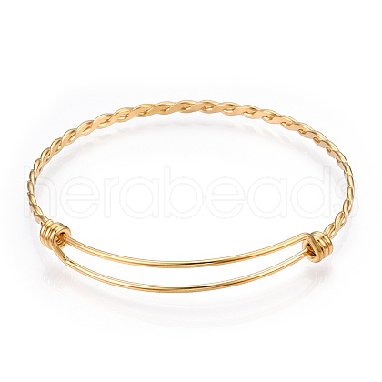 Ion Plating(IP) Adjustable 304 Stainless Steel Expandable Bangle Making STAS-I066-01B-G-1