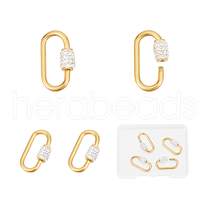 Unicraftale 4Pcs 304 Stainless Steel Screw Carabiner Lock Charms STAS-UN0060-73-1