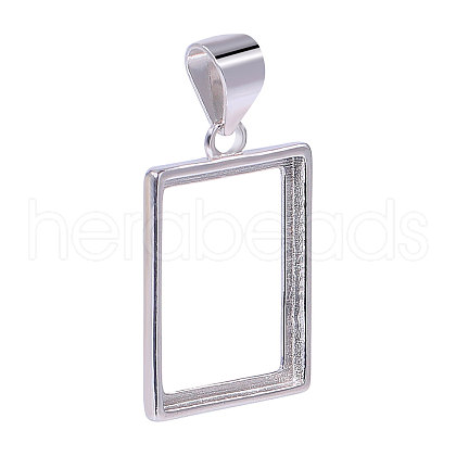 BENECREAT 1Pc 925 Sterling Silver Pendant Cabochon Settings STER-BC0002-77A-1