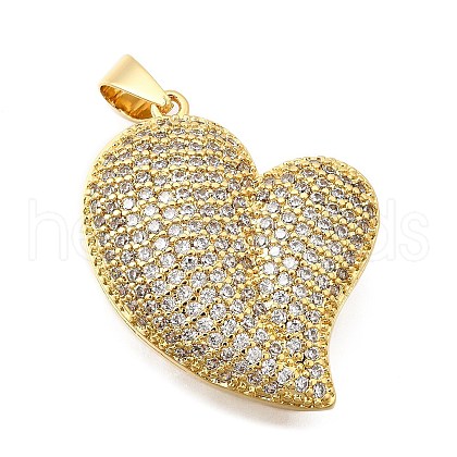 Brass Micro Pave Cubic Zirconia Pendants KK-C094-01B-G-1
