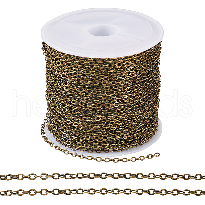 Brass Coated Iron Flat Cable Chains CH-TAC0007-02AB-1
