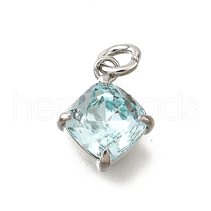 Brass Glass Charms KK-V011-35P-A-1