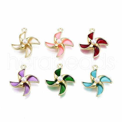 Rack Plating Alloy Epoxy Resin Pendants PALLOY-N175-23-B-1