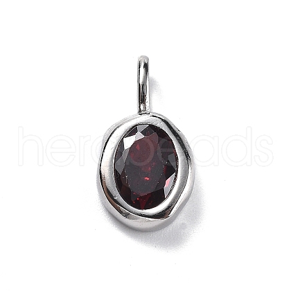 925 Sterling Silver Cubic Zirconia Oval Charms STER-S006-01S-A-1