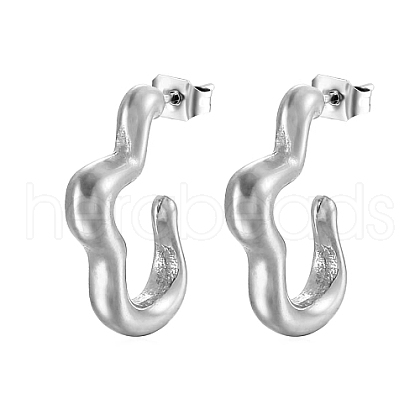Non-Tarnish 304 Stainless Steel Stud Earrings NX6000-01-1