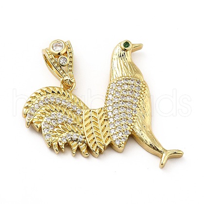 Brass Micro Pave Cubic Zirconia Pendants KK-H433-23G-1