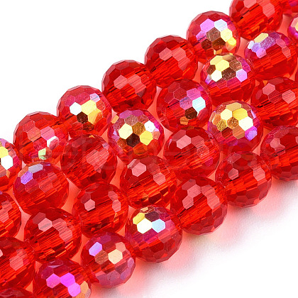 Transparent Electroplate Glass Beads Strands EGLA-TAC0006-05B-1