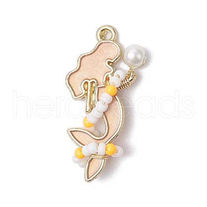 Alloy Enamel Mermaid Pendants PALLOY-MZ00730-04-1