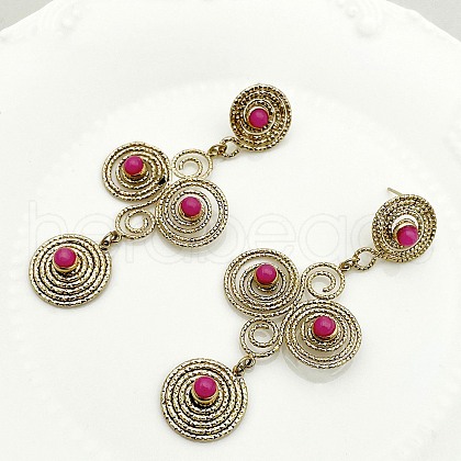 Vortex Spiral 304 Stainless Steel Dangle Stud Earrings EJEW-Q028-01B-G-1