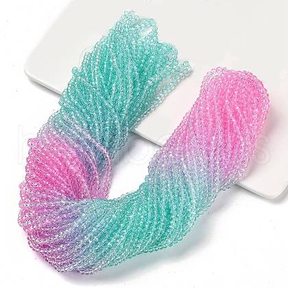 Transparent Painted Glass Beads Strands X1-DGLA-A034-T4mm-A10-1