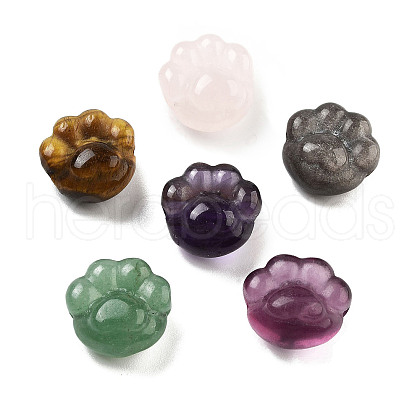 Natural Mixed Gemstone Carved Beads G-H007-02-1