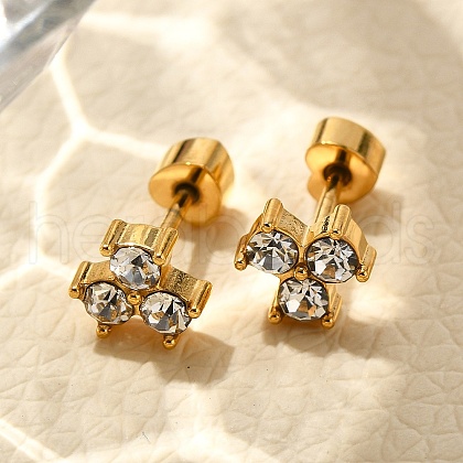Ion Plating(IP) 304 Stainless Steel Stud Earrings EJEW-A118-12G-02-1