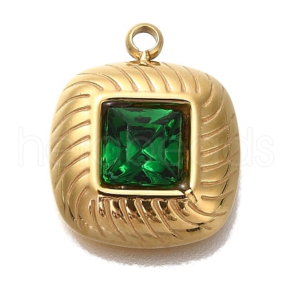 Ion Plating(IP) 304 Stainless Steel Rhinestone Charms STAS-P371-067G-1