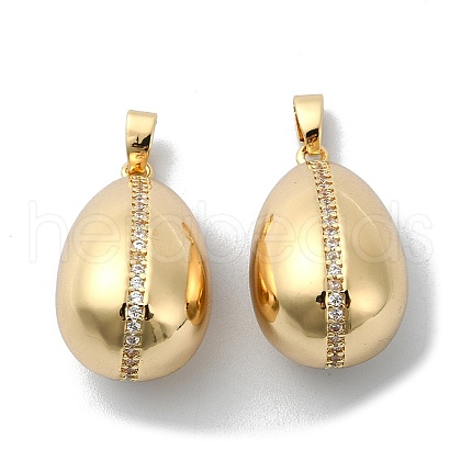 Brass Micro Pave Cubic Zirconia Pendants KK-D094-01G-1
