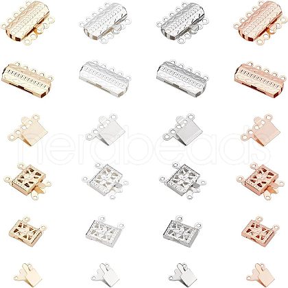 Unicraftale 32PCS 2 Style 304 Stainless Steel Box Clasps STAS-UN0025-06-1