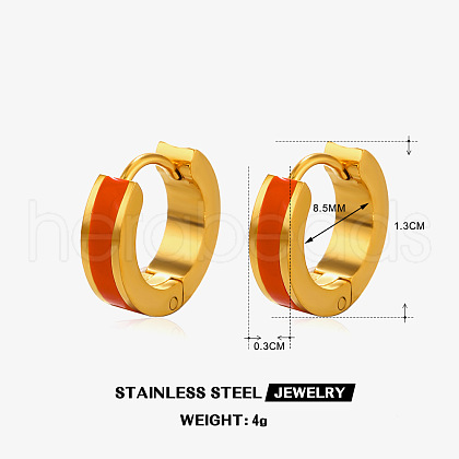 304 Stainless Steel Enamel Hoop Earrings FS-WG74D91-06-1