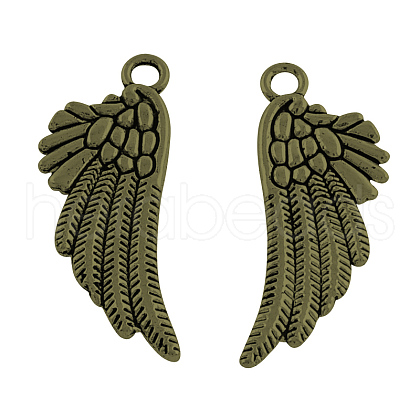 Tibetan Style Alloy Wing Pendants TIBEP-36591-AB-NR-1
