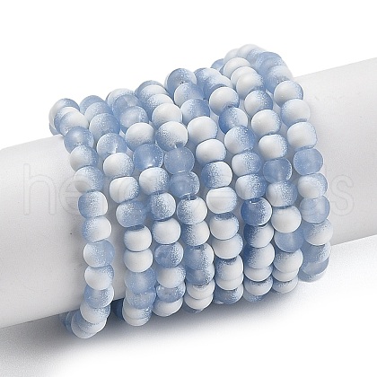 Frosted Crackle Glass Beads Strands X1-GLAA-U001-4mm-M14-1
