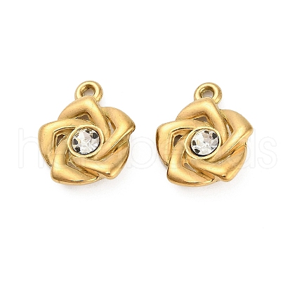 304 Stainless Steel Rhinestone Pendant STAS-U047-26G-1