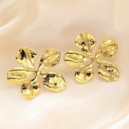 304 Stainless Steel Stud Earrings for Women EJEW-U069-02G-1