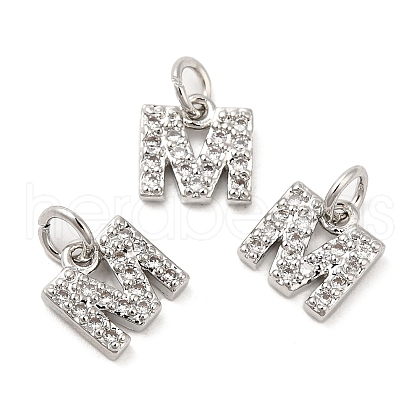Brass Micro Pave Grade AAA Cubic Zirconia Charms ZIRC-P067-11P-M-NR-1
