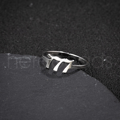Number 201 Stainless Steel Adjustable Cuff Rings FS-WG22891-14-1