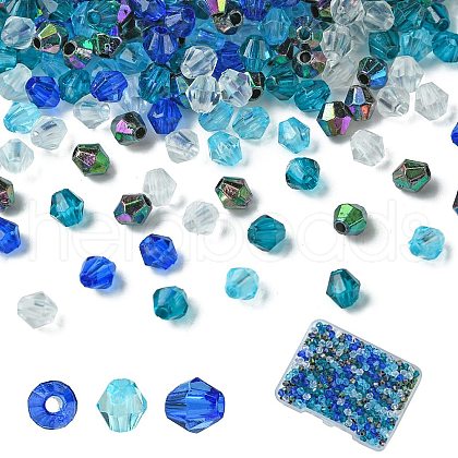 500Pcs 5 Colors Transparent Acrylic Beads TACR-YW0008-08-1