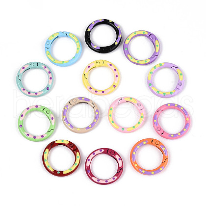 Spray Painted Alloy Spring Gate Rings PALLOY-T090-73-1