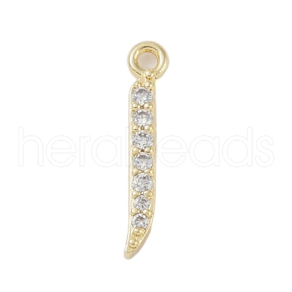 Rack Plating Brass Micro Pave Clear Cubic Zirconia Pendants KK-A224-03H-G-1