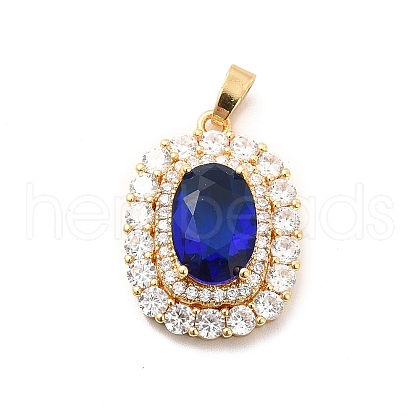Brass Clear Cubic Zirconia Pendants KK-I695-066G-1