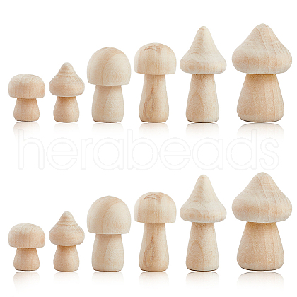 Gorgecraft 30Pcs 6 Styles Unfinished Wood Display Decorations WOOD-GF0001-88-1