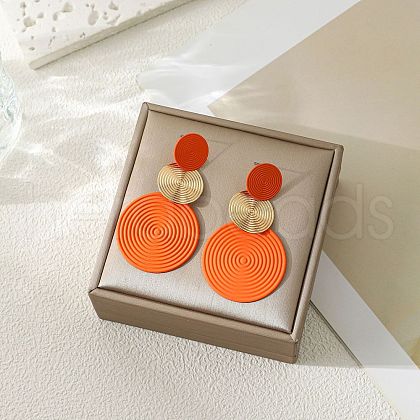 3-Round Alloy Dangle Stud Earrings FS-WG460DD-01-1