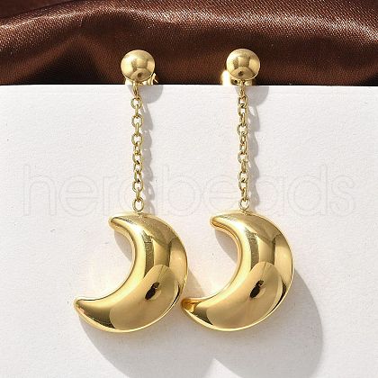 304 Stainless Steel Dangle Stud Earrings EJEW-C137-04G-1