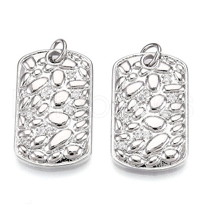 Brass Micro Pave Cubic Zirconia Pendants KK-N254-242P-1