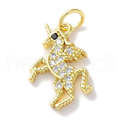 Rack Plating Brass Micro Pave Cubic Zirconia Pendants KK-Z039-24G-1