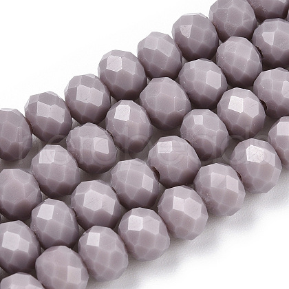 Opaque Solid Color Glass Beads Strands GLAA-L026-6mm-01-01-1