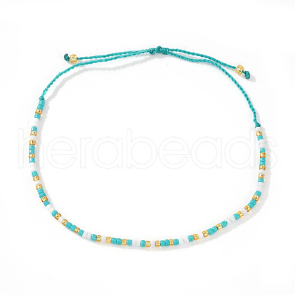 Bohemian Style Glass Seed Round Beads Braided Bead Bracelets RZ1684-6-1
