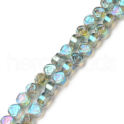Electroplate Transparent Glass Beads Strands EGLA-L044-A-FR02-1