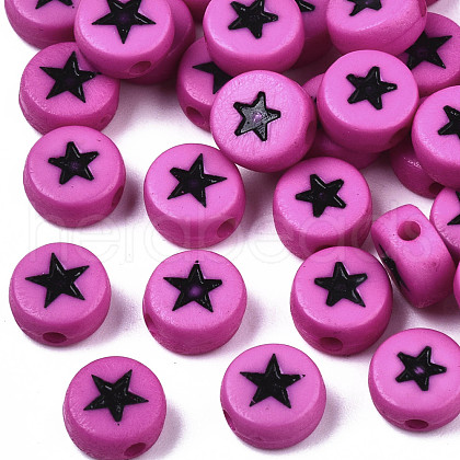 Opaque Acrylic Beads X-MACR-N008-32B-1