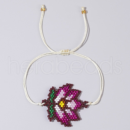 Exquisite Handmade Beaded Lotus Bracelet with Chinese Style Design EK5848-2-1