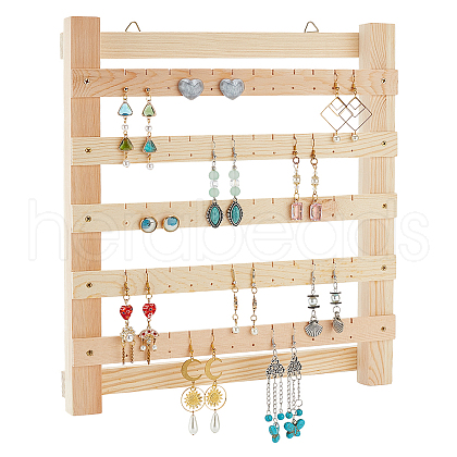 5-Tier Wall-Mounted Wood Earring Display Stand EDIS-WH0016-026-1