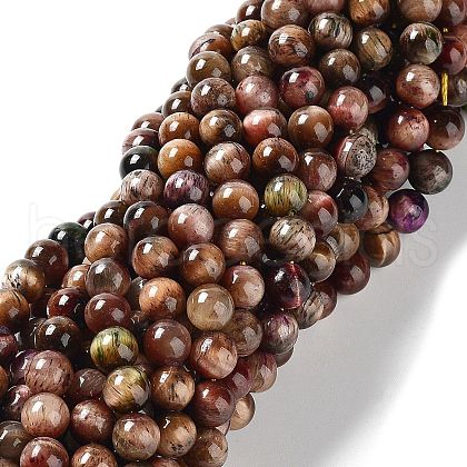 Natural Rainbow Tiger Eye Beads Strands G-NH0002-A01-B05-1